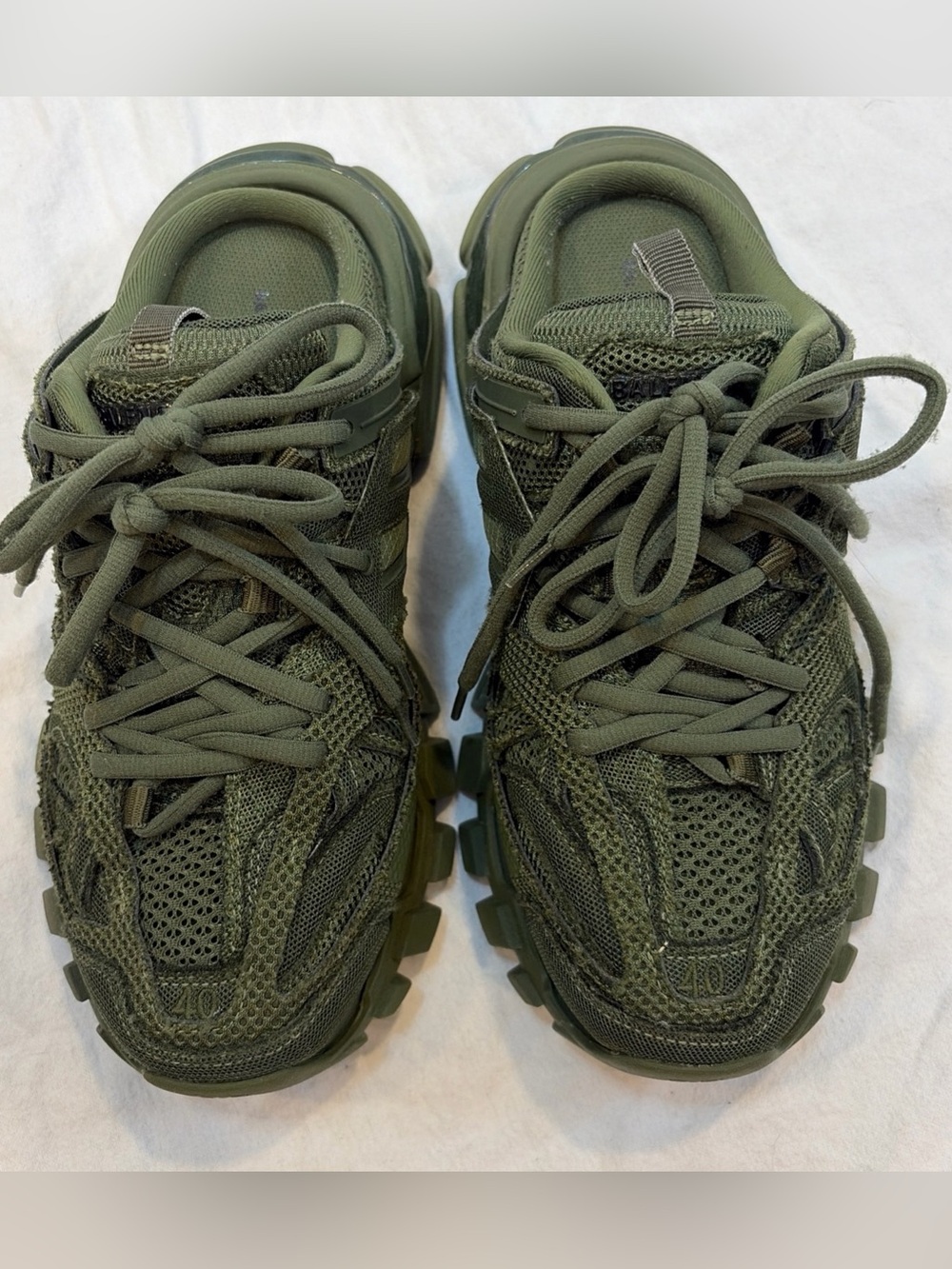 Balenciaga Mesh Rubber Track Sneaker Mules Kaki Green Sz 40/US  Men’s 7